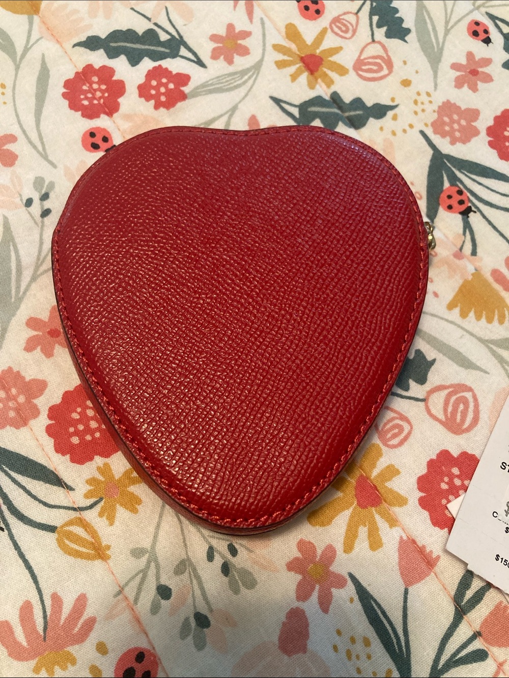 Coach Red Strawberry Coin Case with Green Top - Picture 2 of 8